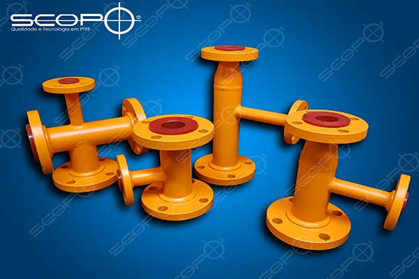 Tubulações revestidas resistentes para produtos PTFE